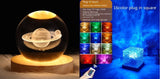 LED Water Ripple Ambient Night Light USB Rotating Projection Crystal Table Lamp RGB Dimmable Home Decoration 16 Color Gifts - Livefree