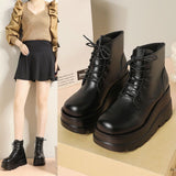Small Height-increasing Martain Boots Women's High Heel British Style - Livefree