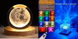 LED Water Ripple Ambient Night Light USB Rotating Projection Crystal Table Lamp RGB Dimmable Home Decoration 16 Color Gifts - Livefree