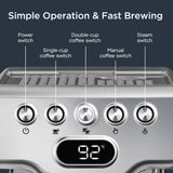 Geek Chef Espresso Machine, 20 Bar Espresso Machine With Milk Frother For Latte, Cappuccino, Macchiato, For Home Espresso Maker, 1.8L Water Tank, Stainless Steel, Ban On Amazon - Livefree