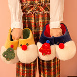 Winter Plush Slippers Christmas Cute Santa Claus And Christmas Tree Slipper Warm Anti-Slip House Shoes For Women - Livefree