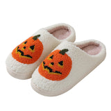 Halloween Pumpkin Cartoon Slippers Warm Winter Slippers Men And Women Couples Indoor House Shoes - Livefree