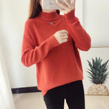 White Turtleneck Sweater Women's Pullover - Livefree