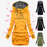 Heart Print Long Clothes Women Hoodie Sweatshirt Pullover Tops - Livefree