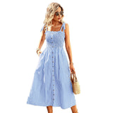 Striped dress Women's quick sale in spring and summer Elegant slip dress - Livefree