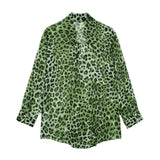 European and American New Fashion Polo Collar Long Sleeve Animal Pattern Single Breast Versatile Comfortable Shirt For Women - Livefree