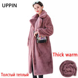 Winter Women High Quality Faux Rabbit Fur Coat Luxury Long Fur Coat Loose Lapel OverCoat Thick Warm Plus Size Female Plush Coats - Livefree
