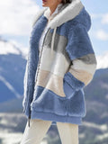 Winter Fashion Women's Coat New Casual Hooded Zipper Ladies Clothes Cashmere Women Jacket Stitching Plaid Ladies Coats - Livefree
