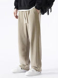 Winter Thick Fleece Warm Sweatpants Men Streetwear Wide-Leg Straight Loose Track Pants Male Casual Thermal Velvet Trousers - Livefree