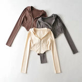 Hooded Sweatshirts Spring/autumn Zipper Cardigan Jacket Ultra-short Ins High Waist Exposed Navel Fishbone Corset To Show Chest - Livefree