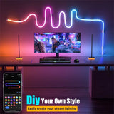 TUYA Neon LED Strip Lights 12-24V 84LEDs/M Silicone Neon Rope Light with Music Sync RGBIC Dreamcolor Chasing Strip Tape for Room - Livefree