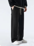Winter Thick Fleece Warm Sweatpants Men Streetwear Wide-Leg Straight Loose Track Pants Male Casual Thermal Velvet Trousers - Livefree