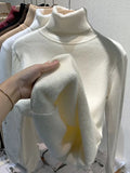 Turtleneck Winter Sweater Women Elegant Thicken Velvet Lined Warm Sueter Knitted Pullover Slim Tops Jersey Knitwear Jumper New - Livefree