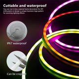 TUYA Neon LED Strip Lights 12-24V 84LEDs/M Silicone Neon Rope Light with Music Sync RGBIC Dreamcolor Chasing Strip Tape for Room - Livefree