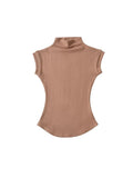 Women Summer Sexy Turtleneck Sleeveless T-Shirts Tops Solid Slim Fit Pullovers Causal Tees Shirts Female Streetwear Basics Tees - Livefree