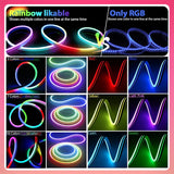 TUYA Neon LED Strip Lights 12-24V 84LEDs/M Silicone Neon Rope Light with Music Sync RGBIC Dreamcolor Chasing Strip Tape for Room - Livefree