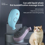Dog Cat Steam Hair Brush Electric Spray Comb Whale Shape 3 In1 Dog Steamer Massager Pet Grooming Removing Tangled and Loose Hair - Livefree