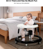 Baby walker, baby walker with universal wheels and adjustable height, foldable baby walker for boys and girls from 6-18 months