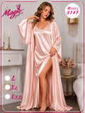 Le Magic Satin Robe & Nightgown Set – Model 8147