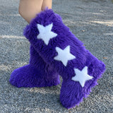 European And American Flat Heel High-top Warm Winter Long Tube Fur Boots - Livefree