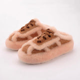 Outerwear Lamb Wool Thick Sole Half Slippers Women - Livefree