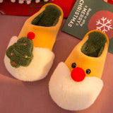 Winter Plush Slippers Christmas Cute Santa Claus And Christmas Tree Slipper Warm Anti-Slip House Shoes For Women - Livefree