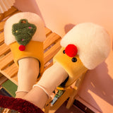 Winter Plush Slippers Christmas Cute Santa Claus And Christmas Tree Slipper Warm Anti-Slip House Shoes For Women - Livefree