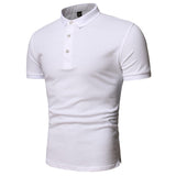 Men's Polo Shirt Lapel Short Sleeve Solid Color Top - Livefree