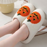 Halloween Pumpkin Cartoon Slippers Warm Winter Slippers Men And Women Couples Indoor House Shoes - Livefree