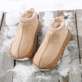 Winter Snow Boots With Anti-slip Tire-sole Design Fashion Outdoor Warm Suede Ankle Boot For Women Shoes - Livefree