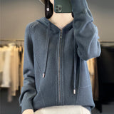 Hoodie Knitted Zipper Thickening Coat - Livefree