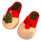 Winter Plush Slippers Christmas Cute Santa Claus And Christmas Tree Slipper Warm Anti-Slip House Shoes For Women - Livefree