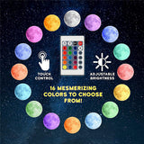 LED Night Lights Moon Lamp 3D Print Moonlight Timeable Dimmable Rechargeable Bedside Table Desk Lamp Children's Leds Night Light - Livefree