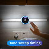 Smart Cabinet Light Clock Timing Sensor Light Removable LED Wardrobe Light Manual Sweep Switch Light - Livefree