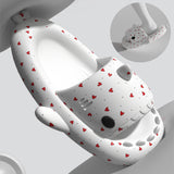 Lovers Shark Slippers Heart Print Shoes Women Men - Livefree