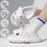 Lovers Shark Slippers Heart Print Shoes Women Men - Livefree