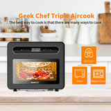 Geek Chef Steam Air Fryer Toast Oven Combo , 26 QT Steam Convection Oven Countertop , 50 Cooking Presets, With 6 Slice Toast, 12 In Pizza, Black Stainless Steel. Prohibited From Listing On Amazon - Livefree