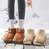 Winter Snow Boots With Anti-slip Tire-sole Design Fashion Outdoor Warm Suede Ankle Boot For Women Shoes - Livefree