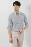 Striped Men's V-neck Long Sleeve Shirt