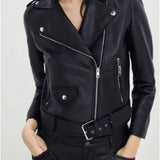 Women's Faux Leather Retro Biker's Leather Coat - Livefree