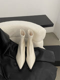 Skinny Boots Stiletto Heel Fashion Boots High Heel Pointed Temperament Back Zipper - Livefree