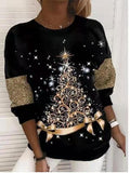 Christmas Tree Printing Personality Simple Long Sleeve Crew Neck Sweater - Livefree