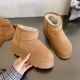 Winter Fleece-lined Thick Suede All-match Northeast Short Cotton Shoes - Livefree