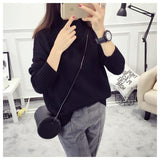 White Turtleneck Sweater Women's Pullover - Livefree