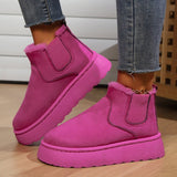 Winter Snow Boots Fashion Flat Thick-soled Cotton Shoes Round Toe Warm Plush Ankle Boot For Women - Livefree