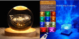 LED Water Ripple Ambient Night Light USB Rotating Projection Crystal Table Lamp RGB Dimmable Home Decoration 16 Color Gifts - Livefree