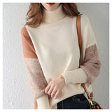 Women's Loose High Neck Contrasting Sweater - Livefree