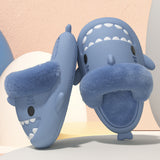 Winter Shark Slippers Detachable Warm Fuzzy Slippers Bedroom House Shoes Women - Livefree