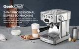 Geek Chef Espresso Machine, 20 Bar Espresso Machine With Milk Frother For Latte, Cappuccino, Macchiato, For Home Espresso Maker, 1.8L Water Tank, Stainless Steel, Ban On Amazon - Livefree