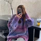 Soft Glutinous Rainbow Sweater For Women